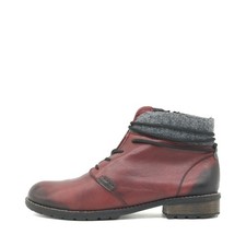 Remonte Damen D8677 Stiefeletten Rot Leder Knöchelhoch Profilsohle Komfort EU 38