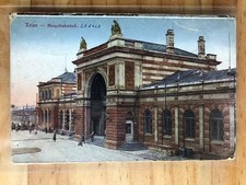 Alte Ansichtskarte vor 1945 Trier Hauptbahnhof