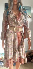 SEIDE 100% # INDIA BOHÈME # Wickelkleid # elegant # FREESize # BUNT # NEU