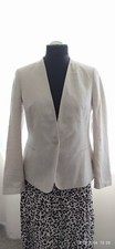 ZARA Leinen-Blazer 100 % Leinen Beige Gr. 42 Sommer-Blazer