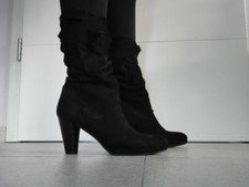 Donna Carolina Wickelstiefel Leder Stiefeletten Damen schwarz Gr. 40