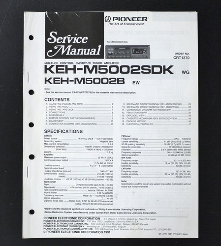 Original pioneer keh - pioneer, keh-m5002sdk