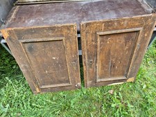 ANTIK  2x TÜR TÜREN MASSIV KIEFER PFALZ BIEDERMEIER 46x70cm SCHLOSS + BESCHLAG