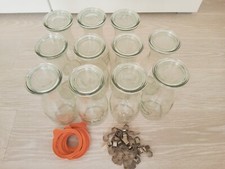 Weck Gläser 0,5 Liter , 11 stück mit Deckl, Dichtung und Klammern