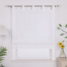 Transparent Raffrollo mit Schlaufen Einfarbig Raffgardinen Küche Gardinen Modern
