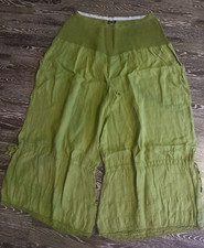 Aurea Vita leinen grün weite Hose  spitze  XXL