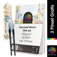 40 Blatt Aquarellblock DIN A4 300g/m² Aquarellpapier Zeichenblock Zeichenpapier