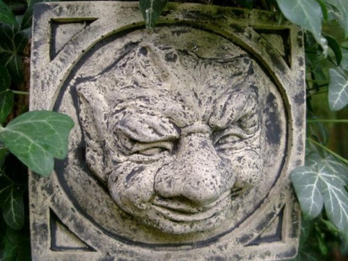 Steinfigur garten relief - -,