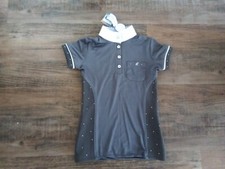 4riders Turniershirt/Turnierbluse, Gr. 36/S Neu mit Etikett, grau weiss