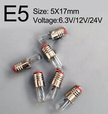 10x E5 Schraubsockel Miniatur Anleitung Glühbirne Lampe 0,5W 6,3V 12V 24V 5x17mm