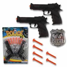 Polizei Waffe Spielzeug Kinder im Set mit 6 Pfeilen Spielzeugpistole