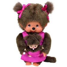 Mutter mit Kind | 20 cm | Monchhichi Puppe | Mädchen | pink | Mama mit Baby