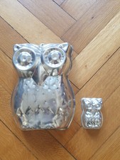 Tolle süße große Eule plus kleine Eule, Wanddeko, Deko Backform aus Zink