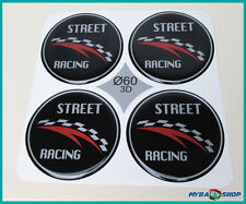 4x SILIKON AUFKLEBER ∅= 60mm FÜR NABENKAPPEN EMBLEME STICKER MIT SCHWARZ NEU