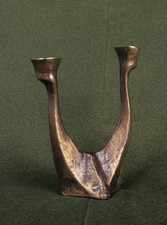 alte/ old BRUTALIST Kerzenständer / Candle holder - Bronze/Messing  60er  