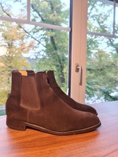 Ed.Meier Chelsea Boots – dunkelbraunes Rauleder, UK 8.5 (EU 43)