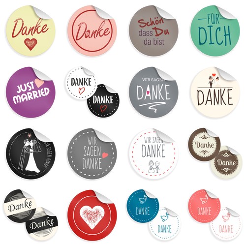 24x sticker 4cm geschenk - 24x,