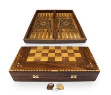 Holz Backgammon/Schach Brett