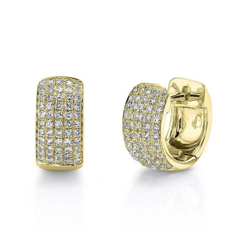 14k gelbgold diamant huggie - 14k,