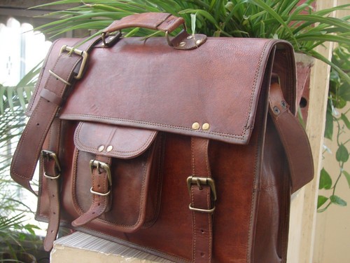 Leder messenger schultertasche - leder,