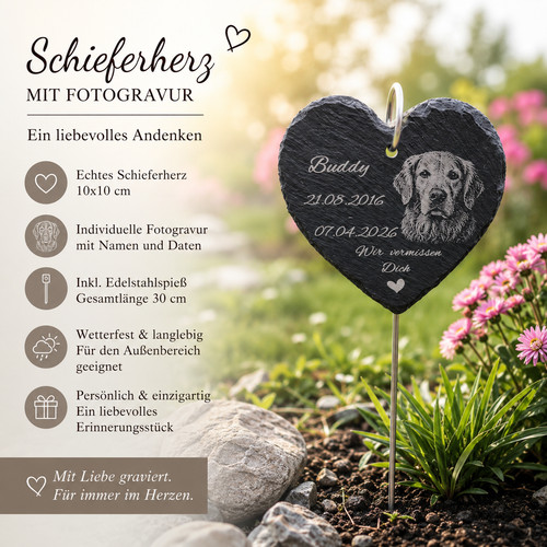 Personalisiertes schieferherz - personalisiertes,