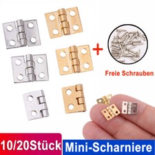 10 / 20 St Mini-Scharniere 10x8mm mit Schrauben für Schatullen Basteln Modellbau