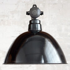 »EMATRE-L« Große Emaille-Fabriklampe Vintage gebrauchsfertig restauriert Ø48cm