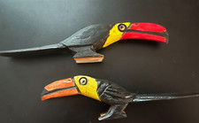 Skulptur Holzfigur  2 Papagei Vögel Souvenir aus Mittelamerika