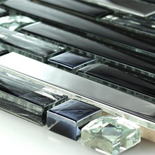 Glas Edelstahl Metall Mosaik