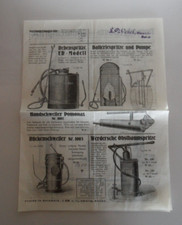 Reklame Prospekt Pomonax Baum -und Pflanzenspritze Goldmark Preise 1871-1918