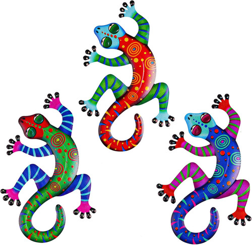 Metall-Gecko-Wanddekoration
