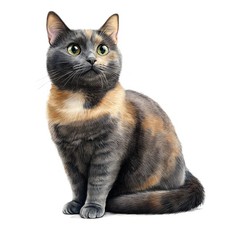 10x Sticker Schildpatt Katze