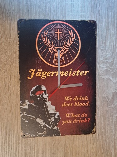 Blechschild uhr jägermeister - uhr,