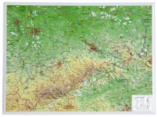 Reliefkarte Sachsen klein 1 