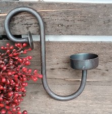 Teelichthänger Kerzenhänger Windlicht Glashänger Kerze  grau braun  alt Eisen