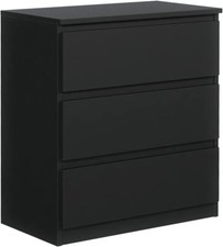 Kommode Schwarz Matt Schubladen  - Sideboard Wohnzimmer - Schubladenschrank
