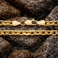 18 kt Gold ovale Erbskette aus