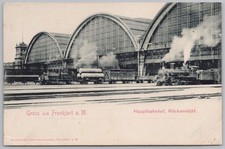 FRANKFURT Deutschland Hauptbahnhof Ruckansicht Bahnhof Rückansicht Postkarte