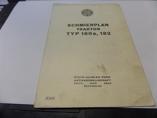 Schmierplan traktor typ 180a - typ,