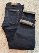 NUDIES Lean Dean Dry True Selvage Jeans - W34 / L34 - Selvedge Denim