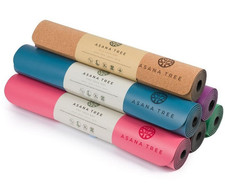 Asana Tree Premium breite Pilatesmatten 185x68x0,4cm umweltfreundliche rutschfeste Yogamatte