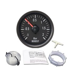 Ladedruckanzeige 2bar 12V Retro-Look schwarz Turbo 52mm Rundinstrument LDA