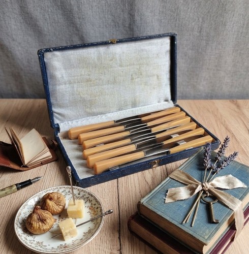 Vintage tafelmesser set - vintage,