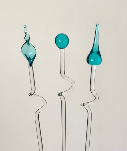 Orchideenstab glas kugel - 3x,