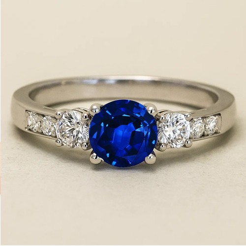Blauer saphir diamant massiv - saphir, &