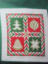 Stickvorlage "Weihnachts-Quartett in klassischen Farben"  Kreuzstich RICO