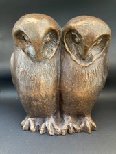 Bronze Skulptur Eulenpaar von