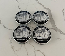 SET OF 4 Wheel Center Caps AMG Affalterbach Emblem 75MM for Mercedes Benz Rim