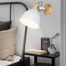 Wandleuchte Wandlampe Leseleuchte beweglich Schlafzimmerlampe Holzoptik H 18,5cm
