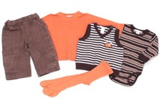5tlg Set Jungen Hose Langarm-Shirt Strick-Pullunder Body Strumpfh. Winter Gr. 74